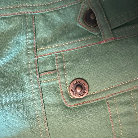 Ekuro She Say Jeans retro flare pants green hippie Size Medium - Picture 12 of 12